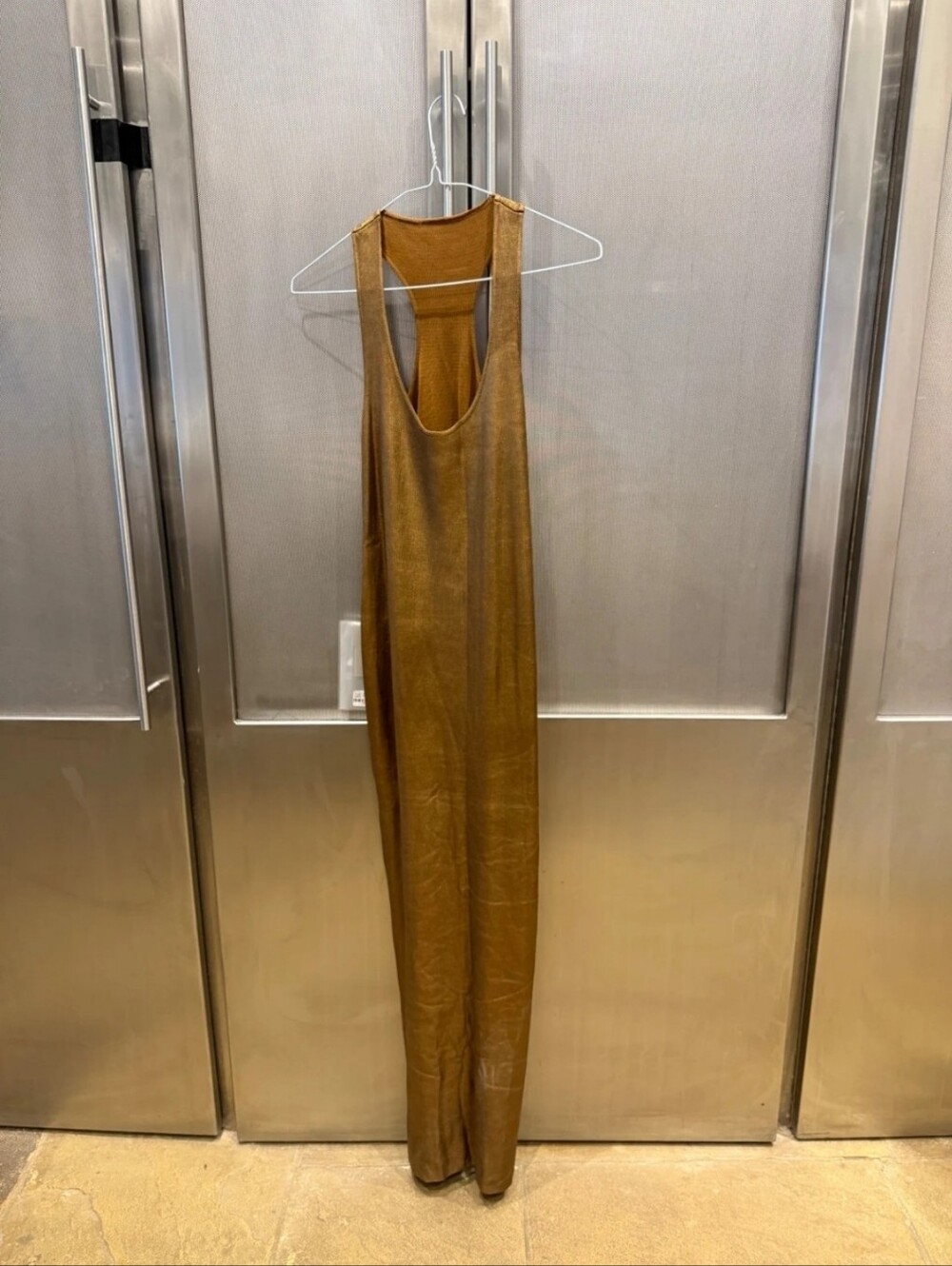 TOM FORD Glossy Racerback Midi Dress In Bronze Sm NWT - Picture 4 of 12